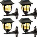 MAGGIFT 4 Pack Solar Wall Lantern Outdoor Playhouse Lights Waterproof 15 Lumens Solar Wall Sconce Light Fixture with Wall Mount Kit for Storage Shed Fence Garden Decor