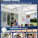 Outdoor Ceiling Fan with Light and Remote, 28" LED Fan Light, Gazebo Fan with Hanging Hook, 3000K-6500K, Ceiling Fans with Lights Suitable for Terraces, Porches, Pergolas, and Garages (White)