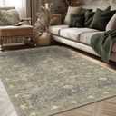 Youime 3x5 Washable Rug Persian Floral Small Area Rugs Washable Non-Slip Throw Rug Low Pile, Ultra-Thin Polyester Under Table Carpet Rugs for Bedroom 3x5, Kitchen Mat, Entryway
(Light Green/Beige)