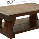 Japanese Folding Floor Table,Natural Brown Coffee Table,Wood Small Low Meditation End Table, Tatami Table for Bed,Living Dining Room, 20" x 11.8" x 8"