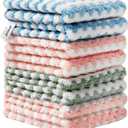 JOYMOOP Microfiber Cleaning Cloth, Mixed Color Towels with Edging, Medium-Small Size 8 Pack (9.8" x 11.8"), Absorbent Streak Free Lint Free Rags for Cleaning, Reusable and Washable Towels