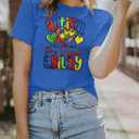 Autism Awareness Shirt Women Autism Shirts Autism Support Tops in April Blue Autism Mom Clothes Special Education Tees (Blue, S)