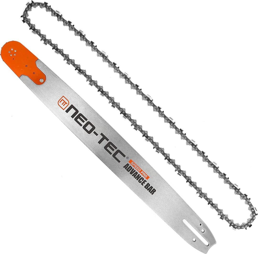 NEO-TEC 24 Inch Laminated Chainsaw Guide Bar Saw Chain Combo 3/8 Pitch 0.058 Chain Gauge 84DL for Oregon 248RNDD009 Fit for Husqvarna 372XP G372XP NH872