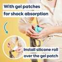 MyRollerSleeve Rollator Handle Cover (set of 2) with Gel Pads, Prevent Hand Pain, Sore Hands, with Comfy Gel Cushion, Suitable for Walker and Wheelchair, Turquoise/Yellow/Black/Orange (Green)