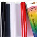 HTVRONT HTV Vinyl Rolls Red Black and White Heat Transfer Vinyl - 12" x 20ft HTV for Shirts, Iron on Vinyl for All Cutting Machines - Easy to Cut & Weed for DIY Heat Transfer Design