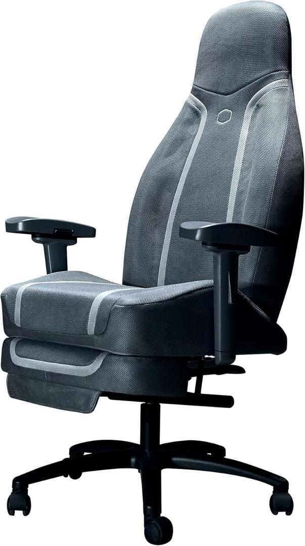 Cooler Master Synk X Lunar Gray Ergonomic Real-Time Tactile Immersion Chair, Retractable Leg Rest, All-in-one Controller, Breathable Fabric, Stable Rolling Base, Solid Structure (IXC-SX1-I-US1)
