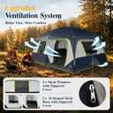 LET'S CAMP 10 Person Tent, Large Family Camping Tent, 2 Rooms with Divider