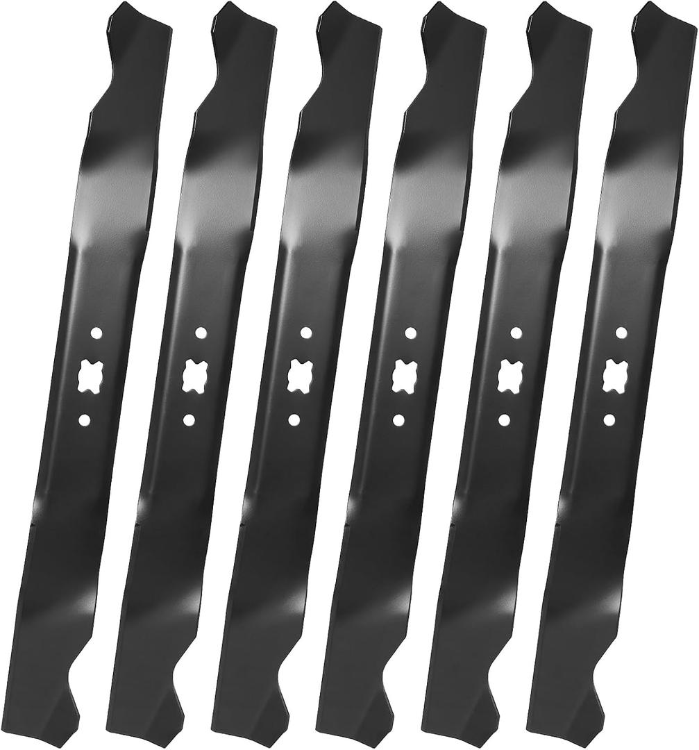 942-0741A Mower Blade for 21‘’ Deck, Compatible with T roy Bilt TB130 TB240 TB230 TB200 TB210 TB160, C raftsman M230 M250, C ub Cadet, M TD 21'' Mower, Replace 742-0741, 742-0741A, 942-0741, 6-Pack
