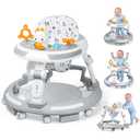 Baby Walker with Wheels -Toddler Walker for Baby Girl 6-12 Months, Foldable & Adjustable Activity Center with Foot mat, Toddler Walker for Babies 12-18 Months