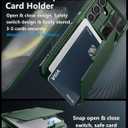ATATOO for Samsung Galaxy S24 Case with Card Holder (Store 4-5 Cards) & Slide Camera Cover & Kickstand, [Military Grade Drop Protection], Rugged Silicone Wallet Case for Samsung S24 2024, Green