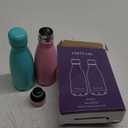 Insulated Water Bottle, 2 Pack-9oz Stainless Steel Water Bottles with straw lid, Metal Sports Water Bottles for Boys,Girls, Double Wall Vacuum BPA-Free Flask for School, Sports (Pink-Green)