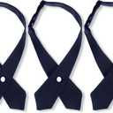 Tarpop 3 Pcs Girls Uniform Tie Adjustable Cross Tie Navy Solid Color Adjustable Cross Bow Girls Uniform School Uniform for Cross Neck