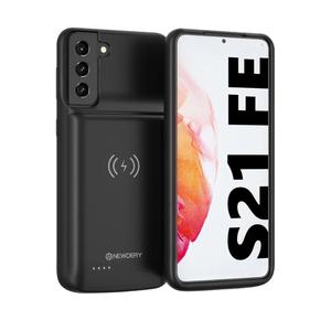 NEWDERY for Galaxy S21FE 5G Battery Case(NOT for S21), Qi Wireless Charging Supported, 8000mAh Portable Extended Power Charger Cover for Samsung S21 FE-6.4"