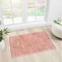 Indigo Ink - Washable Area Rug, Stain Resistant, Easy to Clean, Geometric Boho Decor, Ideal for Living Room, Bedroom, Office (2' x 3', Panther Red/White)