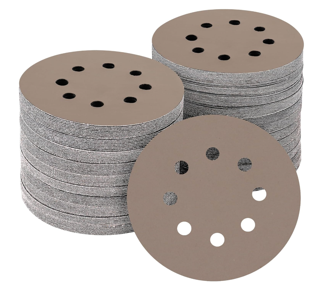 POTUINOM 50PCS 5 inch Silicon Carbide Sanding Discs 2500 Grit, Wet Dry Orbital 5 Sander Hook and Loop Sandpaper Disc Ultra Fine Grit, Best for Metal,Automotive Precision Polishing