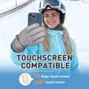 2 x Unisex Waterproof Winter Gloves Touchscreen,Windproof Thermal Ski Gloves for Men Women, Warm for Snowboarding, Hiking, Running,Outdoor Activities (Large, Light blue)