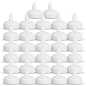 MODGY LED Floating Tealight Candles Flameless Battery Operated Flickering Light Candle, Water-Activated, White, Set of 32