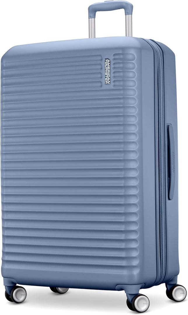 American Tourister Stratum 3.0 Large 28-Inch Spinner, Airline Approved, Durable Hardside Luggage, Expands 1.5", RightHeight Adjustable Handle, Elemental Blue