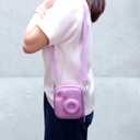 LTGEM Case Compatible with Fujifilm Instax Mini 12/11 / 10/9 / 8/7 / 7+ Instant Camera and FUJIFILM Instax Mini Instant Flim with Shoulder Strap, Purple(Case Only)