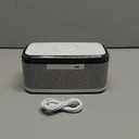 Portable Bluetooth Speaker with 15W Wireless Charging, 4 in 1 Alarm Clock Radio, 13-Color Dimmable LED Night Light - White Noise, 10W TWS Wireless Speaker, for Home, Bedroom, Office, Gift (Black)