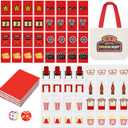 65 Tiles 30 mm Movie Night Mahjong Block Set with Storage Bags 2 Player Mahjong Push Tile Game Pattern No DIY Required for Friend Family Game Night Party Gift
