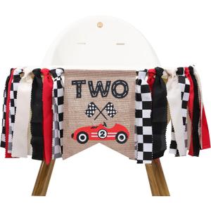 Two Fast High Chair Banner - Racing Two Birthday Party Decorations,Racing Two Birthday Highchair,Two Fast Birthday Decorations,Fast Race Car 2nd Birthday Banner