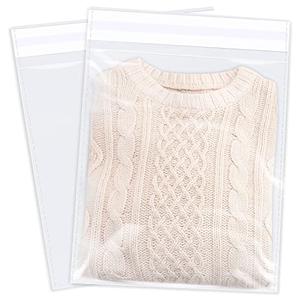 WEPOLY - 12" x 18" (100 Count) Clear Cellophane Bags - Self Sealing Cello Plastic Poly Bags- for Clothing, T-Shirts, Pants