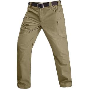 Men's Tactical Pants, Water Resistant Ripstop Military Pants, Work Hiking Pants with 9 Pockets, Khaki XL