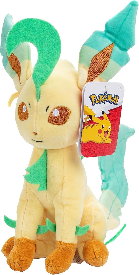 Pokmon 8" Leafeon Plush - Officially Licensed - Eevee Evolution Figure - Authentic Soft Stuffed Animal Toy - Gift for Kids, Boys, Girls - 2+