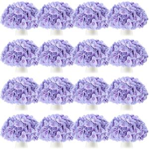 Tigeen 100 Pcs Hydrangea Artificial Flowers Bulk 7.48 Inch Artificial Hydrangeas with Removable Stems Faux Flowers Wedding Decor for Home Garden Party Decoration DIY Project (Orchid)