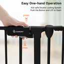 COMOMY 150" Extra Wide Baby Gate with Door, Dog Gates for The House Doorways Fireplace, Auto Close Baby Fence Play Area, Walk Through Pet Gate, Hardware Mounted, 6-Panels (30" Tall, Black)
