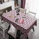 Halloween Tablecloth 60102 Inch Rectangular, Black/Pink Checkered Cute Pumpkin Ghost Skull Spider Web Table Cover Party Ginham Decorations for Rectangle Tables