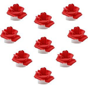 9 Pack Battery Operated Tea Light Candles with Artificial Rose Petals, Romantic Flameless LED Candles for Valentine's Day, Weddings, Proposals, and Christmas Decor