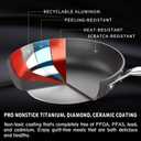 MsMk Nonstick Frying Pan, 12 InchTitanium and Diamond Non Stick Pan, Sturdy and Durable Skillet Nonstick, for Various Stove Type, Dishwasher Safe For Home Use