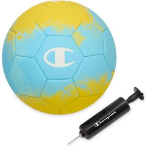 Champion Soccer Ball Youth & Adult Matte Finish, 32-Panel Design, Enhanced Control, Sizes PVC Cover, Sizes 3,4 and 5 for Indoor & Outdoor Training, Includes 6" Pump