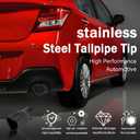 Car Exhaust Tip 2.5 inch Inlet, Universal Car Exhaust Pipe Modification Tail Throat Tail Pipe Stainless Steel Muffler Tip, Adjustable Heart Shaped Car Thickened Pipe (Straight,Matte Black)