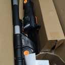 Alloyman 2-in-1 Telescopic Cordless Pole Hedge Trimmer 16-Inch and Pole Saw 8.6-Inch,with 2 Packs 4.0Ah Batteries & Charger,for Tree Trimming and Shrubs Pruning (Black Orange)