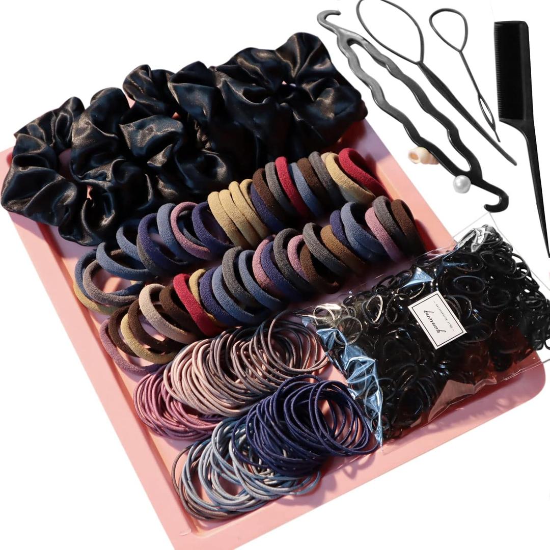 Hair Accessories for Woman Set Seamless Ponytail Holders Variety Hair Scrunchies Hair Bands Scrunchy Hair Ties For Thick and Curly