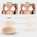 Nipple Cover Silicone Self Adhesive Bra Breathable Sticky Bras Water-Proof Reusable Backless Invisible Bra (M)
