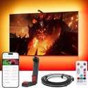 TV LED Backlight, Led Lights for TV with Camera Sync with Screen 55 Inch, Silicone Covered Led Strip Lights, App Control Premium Color Change Ambient Lighting for Gaming,Home Theater
