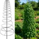 Spiral Frame Trellis for Climbing Plants Outdoor -72" Tall Heavy Duty Metal Garden Plant Tower Support with Anti-Tip Center Pole,for Pole Bean,Berry,Cucumber,Sweet Peas,Clematis,Potted Plants,Vines (Matte Black)