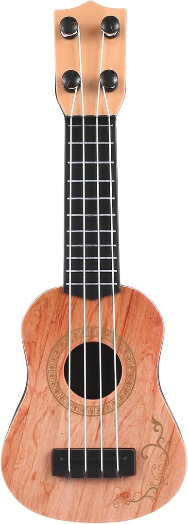 Kisangel 1pc Wooden Kids Ukulele Toy Toddler Guitar Classical Instrument Ukulele Musical Toy for Preschool Children ( Light Brown )
