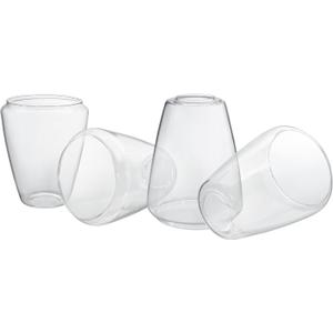 Aspen Creative 23524-60-4A, Clear Glass Shade for Lighting Fixture, Pendant, Vanity, Wall Light, Size: 5" D x 6-1/4" H, Set of 4