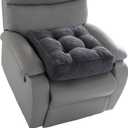 HIGOGOGO Tufted Corduroy Recliner Seat Cushion for Elderly, 20x20x5 Inch Large Square Seat Cushion for Recliner Chair, Floor Pillow, Office Chair, Car, No Pressure on Thighs, Dark Grey
