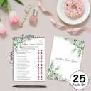 Bridal Shower Party Games, Wedding Shoe Game Minimalist Wedding Shower Game for Adults, 25 Eucalyptus Greenery Engagement Party Games Cards (5" X 7"), Bachelorette Party Supplies Decorations -07