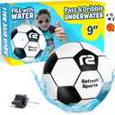 Aqua Dive Soccer Ball - Fun Underwater Pool Toys for Ages 8-12 +  Best Pool Games Outdoor Ball Game for Kids  Water Toys for Kids Summer Parties & Watermelon Beach Games - Fun Gifts For Boys & Girls (9 inch)