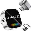 2026 Upgraded Wireless Carplay Adapter, 4-in-1 Wireless CarPlay Adapter for Android & iPhone CarPlay + Screen Mirroring, AirPlay Mirror & Android Mirror, Mini USB with Type-C Plug & Play