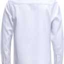 Boys Stretch Wrinkle Free Dress Shirts Button Down Shirt Long Sleeve Formal School Uniform Shirts (White)