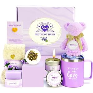 Valentines Day Gifts for Her - Romantic Self Care & Spa Gift Basket for Wife, Girlfriend, Women - Relaxation Recovery Care Package for Mom, Friend, Sister - Birthday, Thinking of You Gift Box