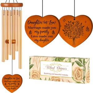 Daughter in Law Gifts, Gift for Daughter in Law Wind Chimes, Birthday Wedding Anniversary Presents for Future Daughter- in-Law, Son Girlfriend from Mother, Mother in Law, 36 inch